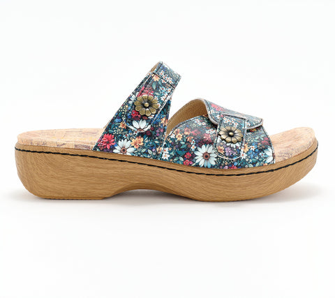 Alegria Women's Boho Bloom Leather Adjustable Slide Sandals | Alegria In Lebanon