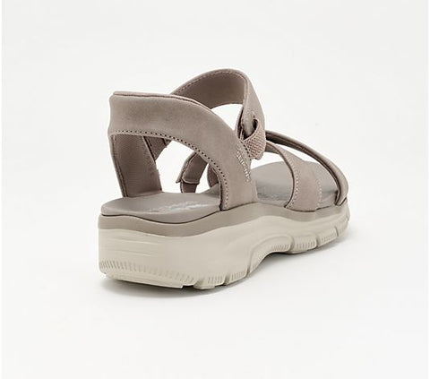 Skechers Women's Taupe Slip on Easy Going Crossband Sandals | Skechers In Lebanon