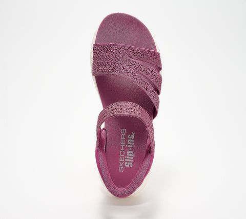 Skechers Women's Fuchsia Slip-ins Washable Knit Ultra-Flex 3.0 Sandals |Skechers In Lebanon