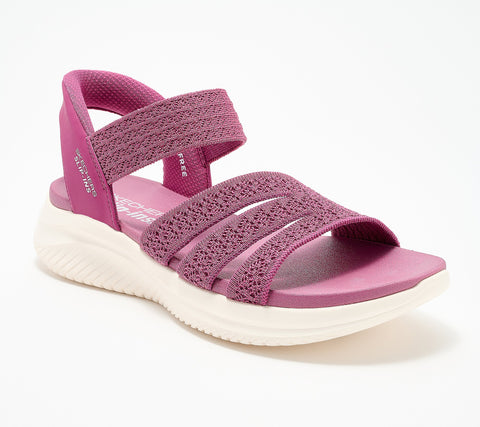 Skechers Women's Fuchsia Slip-ins Washable Knit Ultra-Flex 3.0 Sandals |Skechers In Lebanon