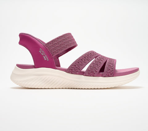 Skechers Women's Fuchsia Slip-ins Washable Knit Ultra-Flex 3.0 Sandals |Skechers In Lebanon