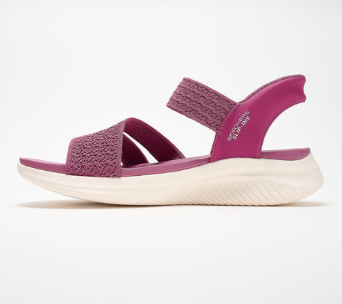 Skechers Women's Fuchsia Slip-ins Washable Knit Ultra-Flex 3.0 Sandals |Skechers In Lebanon