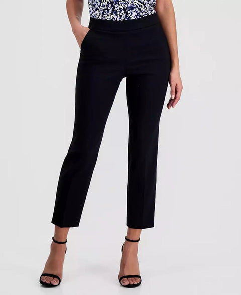 Kasper Women's Black Stretch Twill Cropped Pull-On Pants | Kasper In Lebanon