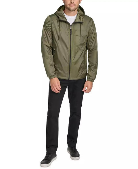 Calvin Klein Men's Olive Green Polar Fleece Lined Windbreaker Jacket | Calvin Klein In Lebanon