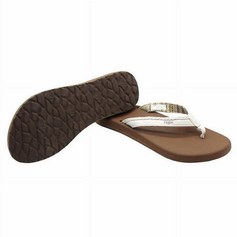 Flojos Women's Maddy Flip Flop Sandal, Ivory-Tan abs136(shoes 59,lr98,99,101) shr