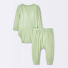 Cloud Island Baby Green 2pc Neutral Pointelle Top & Bottom Set | Cloud Island In Lebanon