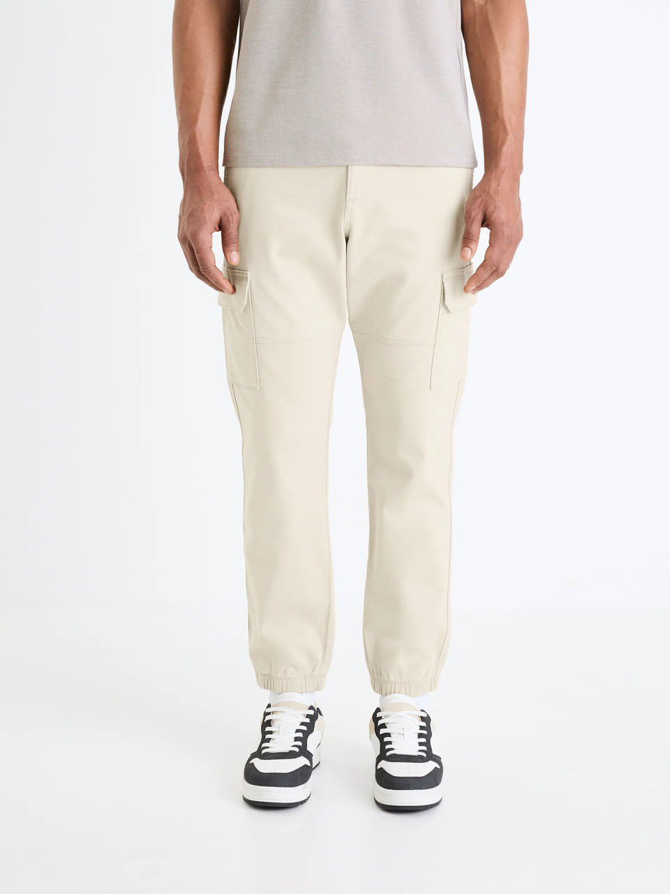 Celio Men's Beige Slim Cargo Pant | Celio In Lebanon