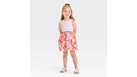 Cat & Jack Girl's Pink Floral Tank Dress| Cat & Jack in Lebanon
