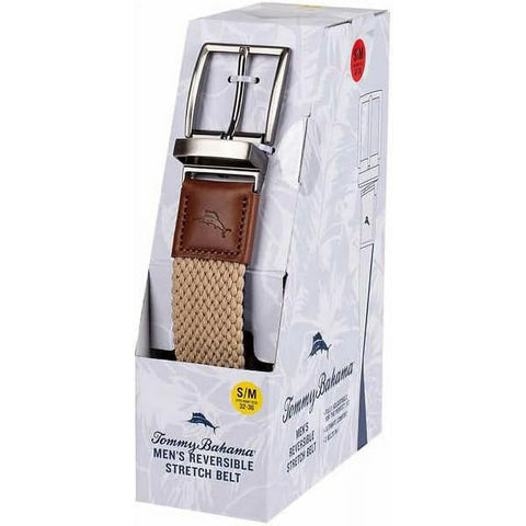 Tommy Bahama Men's Beige & Navy Reversible Braided Stretch Belt | Tommy Bahama In Lebanon