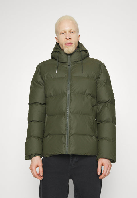 Rains Men's Olive Green Alta Puffer Long Sleeve Jacket|Rains In Lebanon