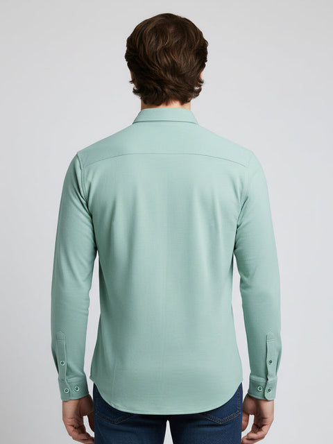 Celio Men's Sage Green Poly-Cotton Shirt | Celio in Lebanon