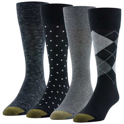 Gold Toe Men's Multicolor Flat Knit Crew 4 Pair Socks | Gold Toe In Lebanon