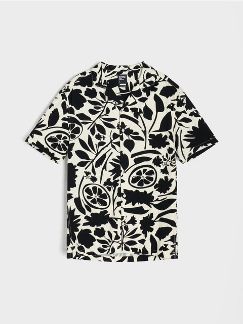 Sinsay Men's Black & White Printed Shirt | Sinsay In Lebanon