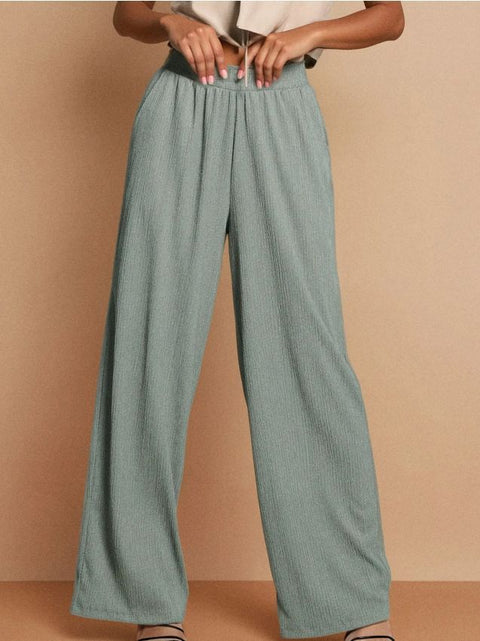 Sinsay Women's Olive Green Wide Leg Pants | Sinsay In Lebanon