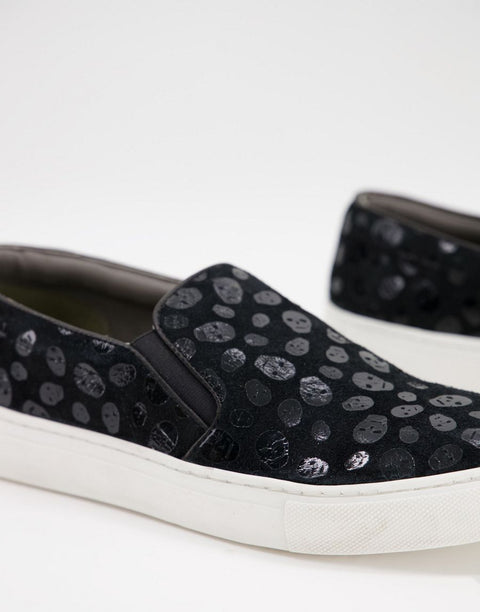 Bolongaro Trevor Women's Black Synthetic Embossed Skull Slip On Sneakers |Bolongaro Trevor In Lebanon