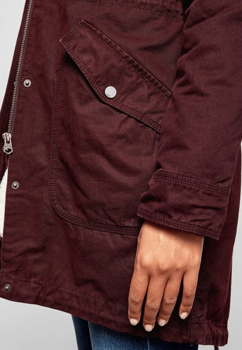 Q/S Women's Plum Hooded Jacket |Q/S In Lebanon