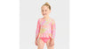 Cat & Jack Girl's Multicolor Printed Long Sleeve Ruffle Rashguard Tankini Swim Set|Cat & Jack In Lebanon
