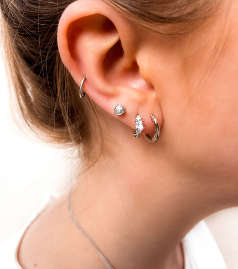 Givenchy Women's Extra-Small Huggie Hoop Silver Earrings | Givenchy In Lebanon
