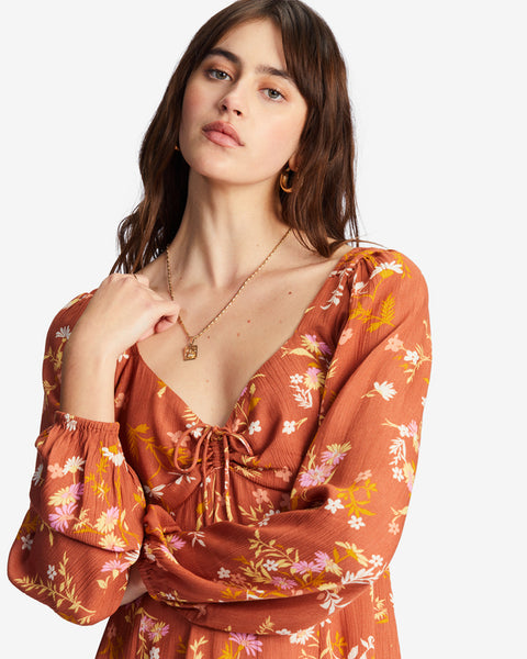 Billabong Crush Women's Brown Sweetheart Neckline Dress |Billabong  In Lebanon