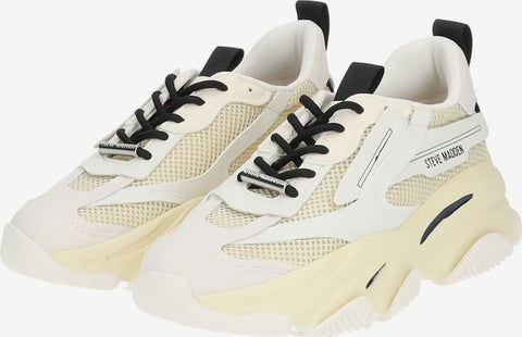 Steve Madden Women's Off White & Beige Possession-E Sneakers | Steve Madden In Lebanon