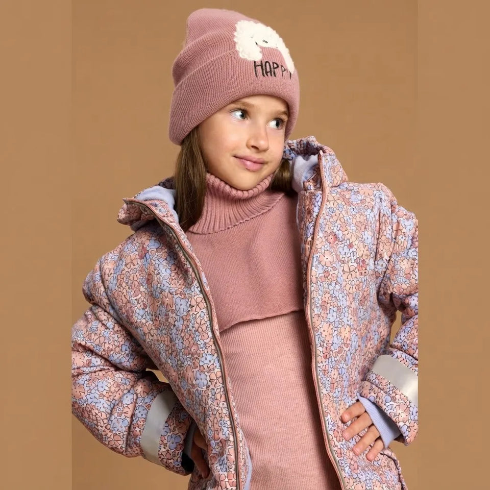 Sinsay Girl's Dusty Pink Ribbed Knit Turtleneck Dickey Neck Warmer Collar