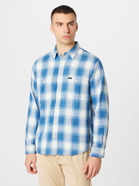 Lee Men's Blue & White Checkered Herr Worker Shirt | Lee In Lebanon