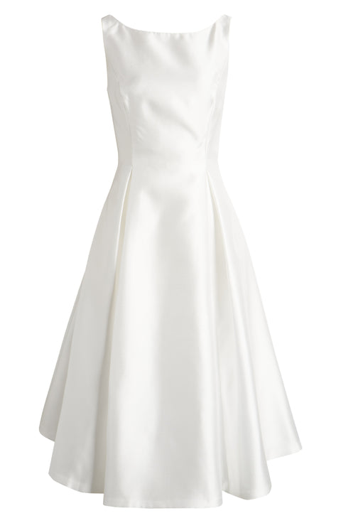 Adrianna Papell Women's White Sleeveless Mikado Fit & Flare Midi Dress|Adrianna Papell In Lebanon