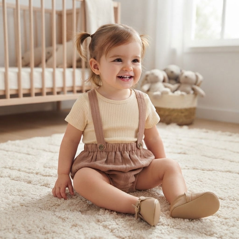 Sinsay Baby Girl's Brown & Beige 2-Piece Short Sleeve Set