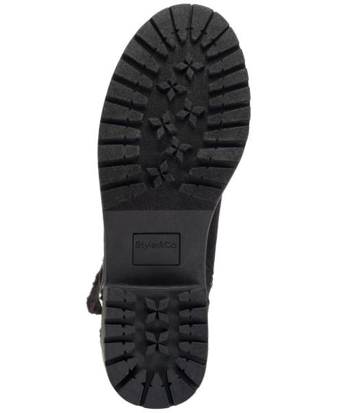 Style & Co Women's Fleurr Belt Lug Booties, Created for Macy's - Black Mc