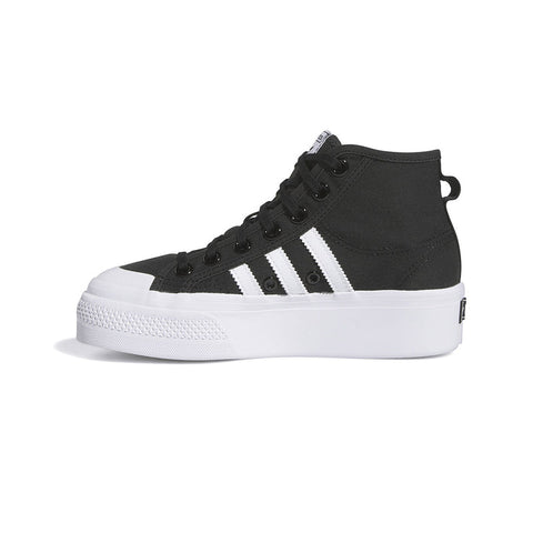Adidas Women's Black & White Nizza Platform Mid J Ankle Sneaker | Adidas In Lebanon