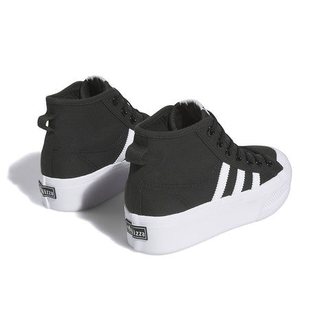 Adidas Women's Black & White Nizza Platform Mid J Ankle Sneaker | Adidas In Lebanon