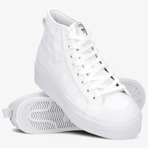 Adidas Women's White Nizza Platform Mid W Sneakers | Adidas In Lebanon