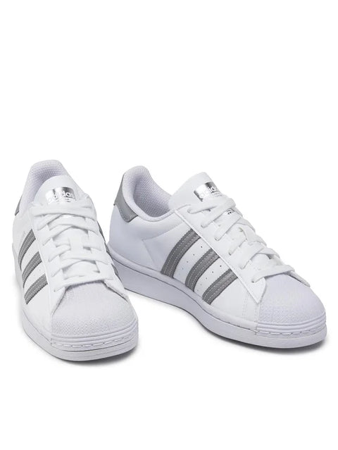 Adidas Unisex White & Gray Superstar J Sneaker | Adidas In Lebanon