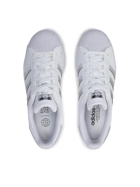 Adidas Unisex White & Gray Superstar J Sneaker | Adidas In Lebanon