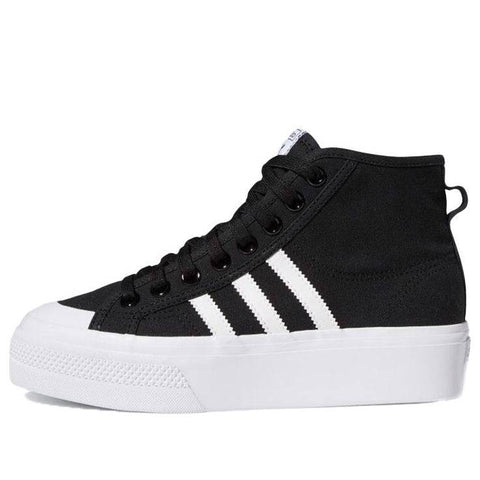 Adidas Women's Black & White Nizza Platform Mid W Sneakers |Adidas In Lebanon