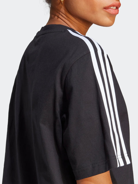 Adidas Women's Black Essentials 3-Stripes Single Jersey Dress | Adidas In Lebanon