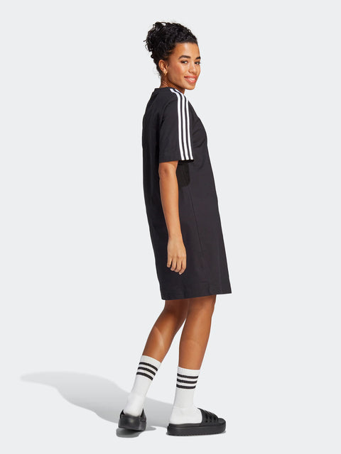 Adidas Women's Black Essentials 3-Stripes Single Jersey Dress | Adidas In Lebanon
