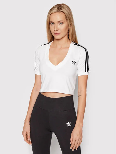 Adidas Women's White  Cropped T-Shirt UAQPH FE1187 (shr)(JA31)