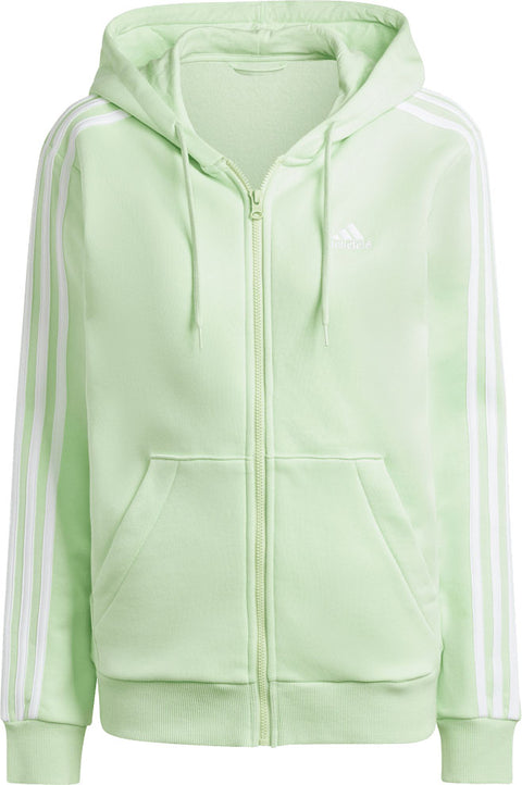 Adidas Women's Mint Green Essentials 3-Stripe Hooded Jacket | Adidas In Lebanon