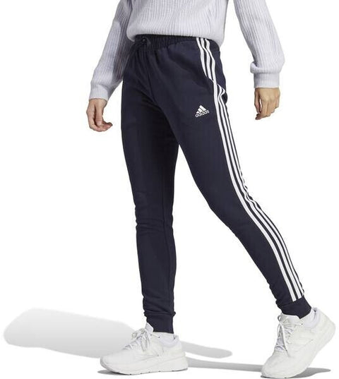 Adidas Women's Navy 3 Stripes Terry Cuffed Ink White Sweatpant | Adidas In Lebanon