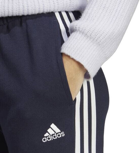 Adidas Women's Navy 3 Stripes Terry Cuffed Ink White Sweatpant | Adidas In Lebanon