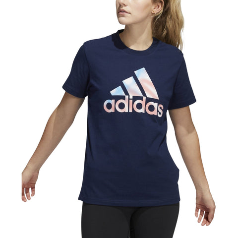 Adidas Women's Navy Blue T-Shirt ABF955(ll33) ft12 shr