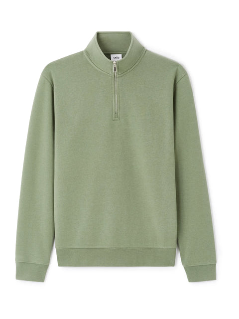 Celio Men's Green Regular Fit Zip-Neck Sweatshirt | Celio In Lebanon