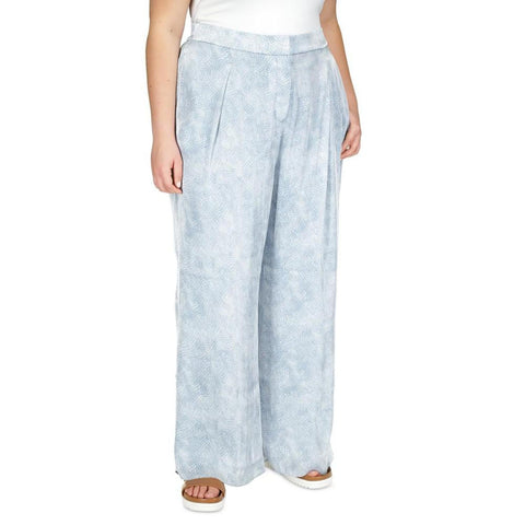 Michael Kors Women's Blue Petal Front-Pleat Wide-Leg Pants  |Michael Kors  In Lebanon