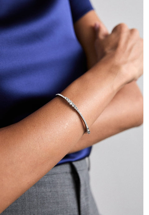 Marchesa Women's Silver Stones Bangle | Marchesa In Lebanon