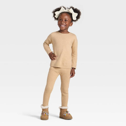 Cat & Jack Girl's Beige Pack Of 2pcs Sweater Top and Bottom Set | Cat & Jack In Lebanon