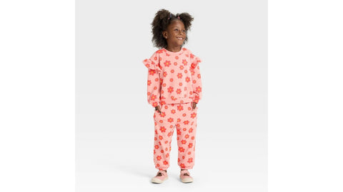 Cat & Jack Girl's Peach French Terry 2pc Pajama Set  | Cat & Jack in Lebanon