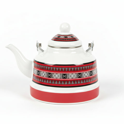 Liyang White & Red Enamel Coated Kettle (TK505) 1.7L | Liyang In Lebanon