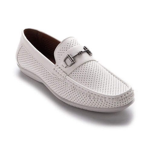 Aston Marc Men's White Walk Faux Leather Slip-On Loafers | Aston Marc in Lebanon
