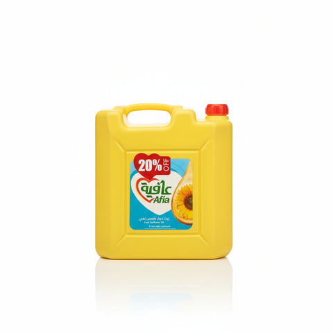 Yellow oil container with Afia branding and a 20% off label.